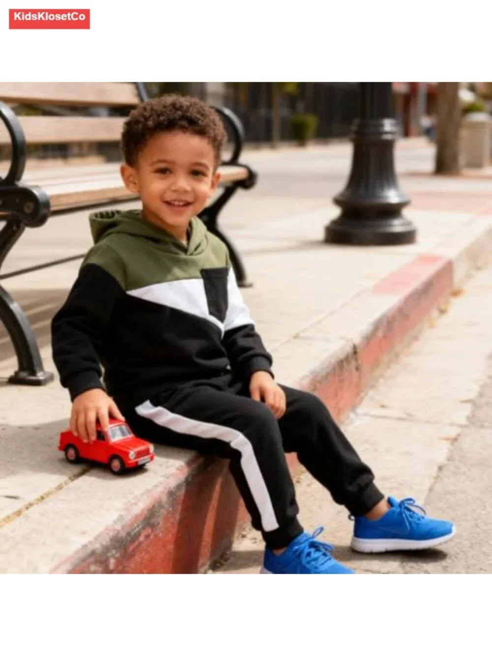 Toddler Boy Colorblock Hoodie & Pants Set Fall Winter Cotton